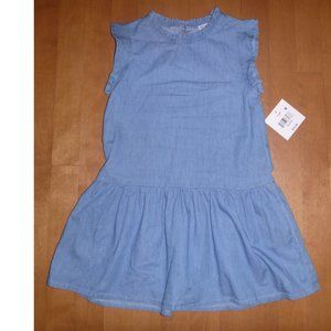 Girls Falls Creek Chambray Dress Size XS S M  XL Drop Waist Flutter Sleeves NWT